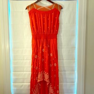 Anthropologie High Low Embroidered Dress